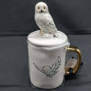 NEW Rae Dunn Harry Potter “HEDWIG” Owl Mug Topper with Gold Handle